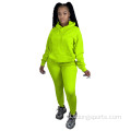 Lady Hooded Long Sleeve Casual Women Sweatsuit set